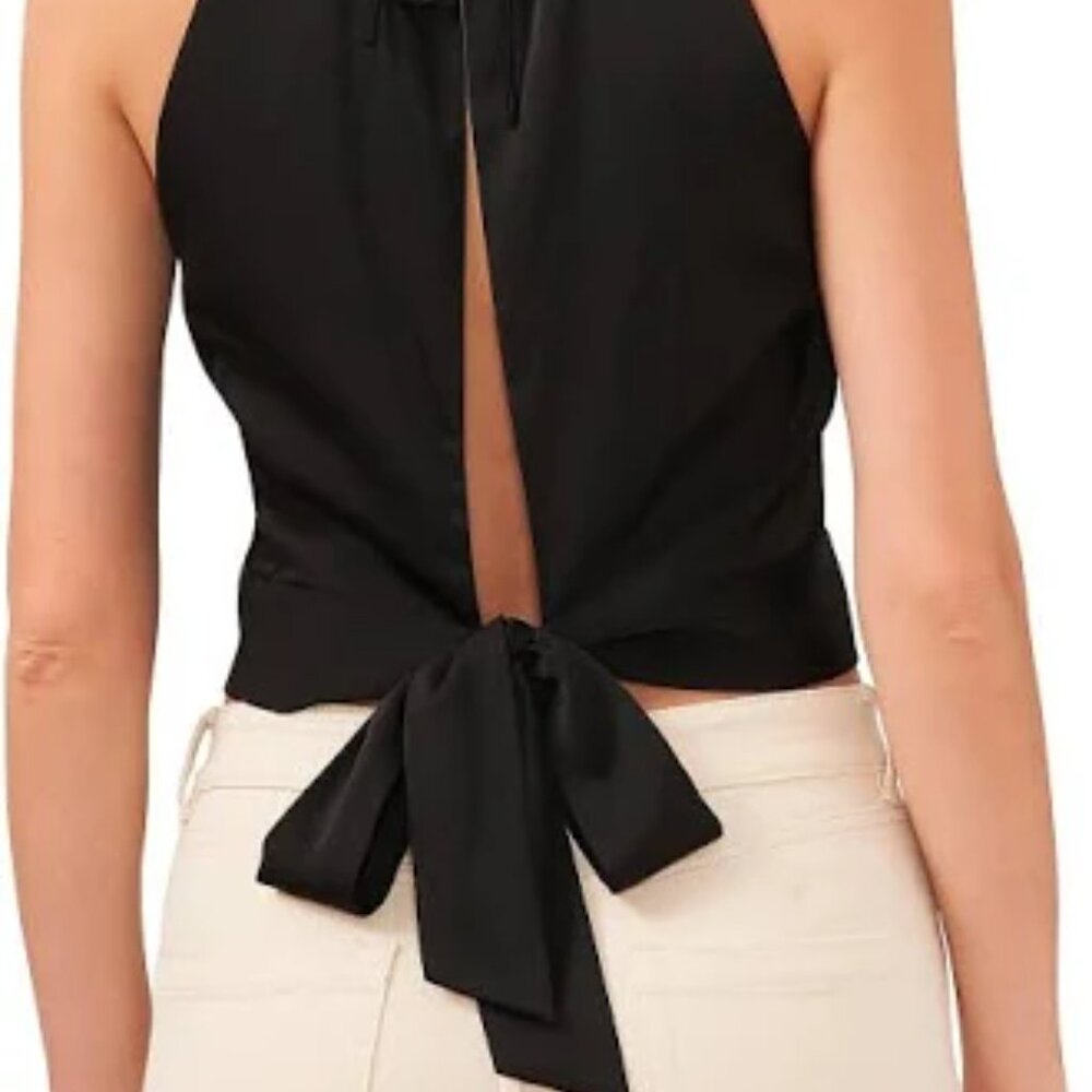 1. State Tie Back Gathered Neck Halter Top Womens S - Picture 2 of 4